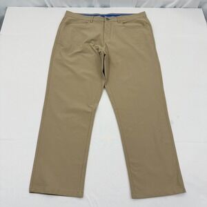 Twillory Technical Fabric Tailored Fit Pants Mens 38x28 Tan Khaki Chino Straight